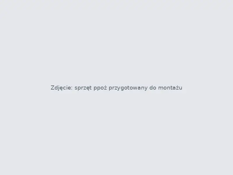 Sprzęt przeciwpożarowy przygotowany do montażu w obiekcie